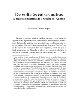 De volta &agrave;s coisas outras