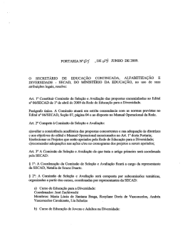 Edital n° 06/SECAD de 1° de abril de 2009