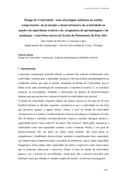 Design de Criatividade uma abordagem sist&eacute;mica na