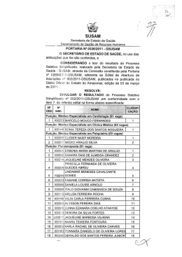 Portaria 0326/2011 - Secretaria de Estado de Saúde do Amazonas