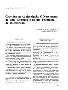 Gravidez na Adolesc&ecirc;ncia: O Nascimento de uma Consulta e de um