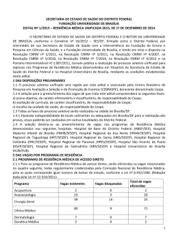 Edital n&deg; 1 - Abertura - CESPE / UnB