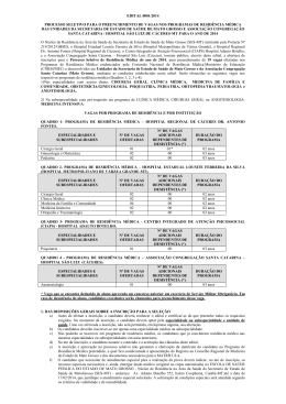 edital 0001/2014 processo seletivo para o preenchimento de vagas