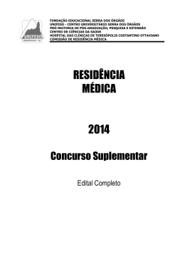 Edital de Sele&ccedil;&atilde;o Resid&ecirc;ncia M&eacute;dica 2006