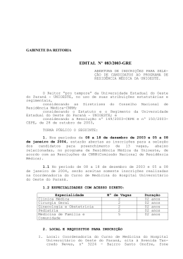 EDITAL N&ordm; 083/2003-GRE