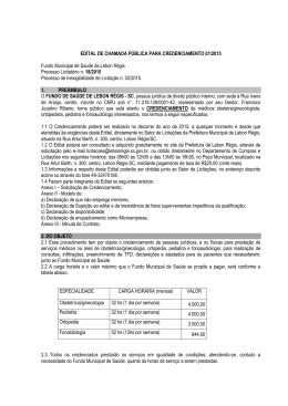 EDITAL DE CHAMADA PÚBLICA PARA