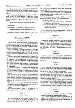 Decreto-Lei n.&deg; 259/95 de 30 de Setembro