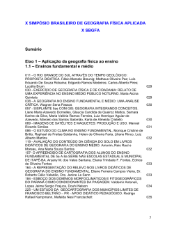 X SIMP&Oacute;SIO BRASILEIRO DE GEOGRAFIA F&Iacute;SICA APLICADA X