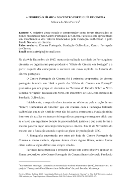 A PRODU&Ccedil;&Atilde;O F&Iacute;LMICA DO CENTRO PORTUGU&Ecirc;S DE