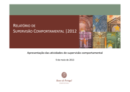 Apresenta&ccedil;&atilde;o da Directora do Departamento de Supervis&atilde;o