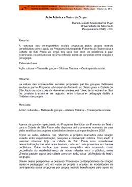 A&ccedil;&atilde;o Art&iacute;stica e Teatro de Grupo Maria L&uacute;cia de