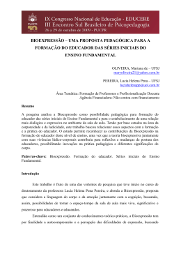 bioexpress&atilde;o &ndash; uma proposta pedag&oacute;gica para a