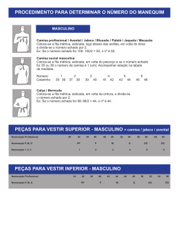 procedimento para determinar o número do manequim