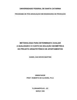 Metodologia para determinar e avaliar a qualidade e o custo da