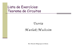 Lista de Exercícios Teorema de Circuitos