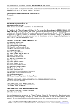 Edital de Convoca&ccedil;&atilde;o N&ordm; 31 - TRE-RJ