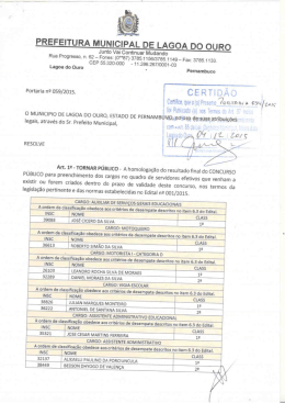 para obter a portaria. - Prefeitura de Lagoa do Ouro