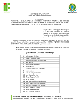 Aprovados em Ordem de Classifica&ccedil;&atilde;o