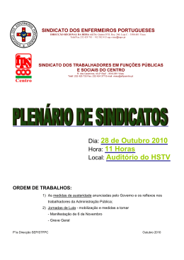 Auditório do HSTV - Sindicato dos Enfermeiros Portugueses