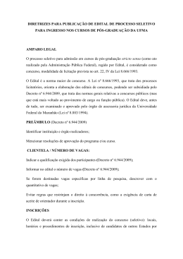diretrizes para publica&ccedil;&atilde;o de edital de processo seletivo para