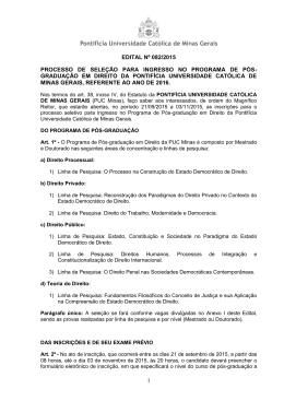 Edital do processo de sele&ccedil;&atilde;o para ingresso no