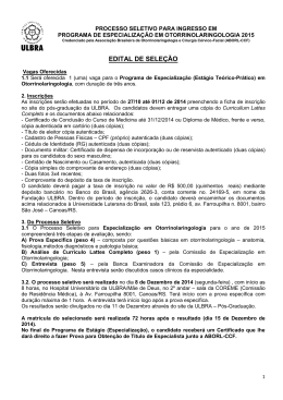 PROCESSO SELETIVO PARA INGRESSO EM - aborl-ccf