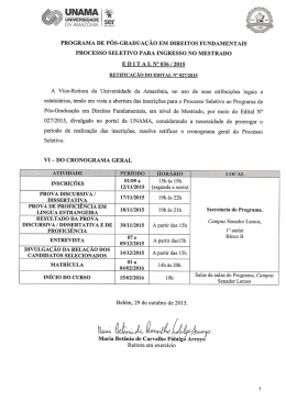 Edital 036 - 2015 - Processo Seletivo - Retificação