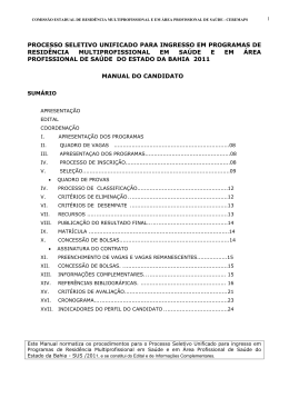 PROCESSO SELETIVO UNIFICADO PARA INGRESSO