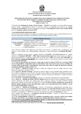 1 PROCESSO SELETIVO DE CANDIDATOS PARA INGRESSO
