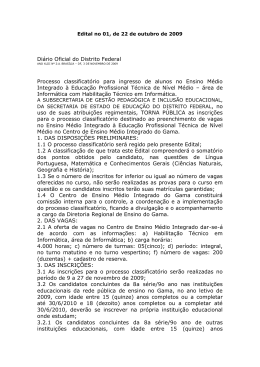 Diário Oficial do Distrito Federal Processo classificatório - Sinpro-DF