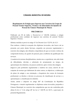 Projecto de Regulamento de Est&aacute;gio para Ingresso nas Carreiras