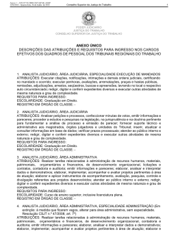 Anexo &uacute;nico - Tribunal Regional do Trabalho da 2&ordf; Regi&atilde;o SP