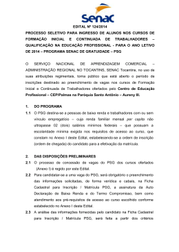 edital n&ordm; 124/2014 processo seletivo para ingresso de
