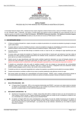 EDITAL N&ordm; 02/2015 PROCESSO SELETIVO PARA INGRESSO NOS