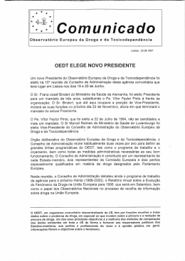 OEDT ELEGE NOVO PRESIDENTE