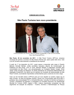 São Paulo Turismo tem novo presidente