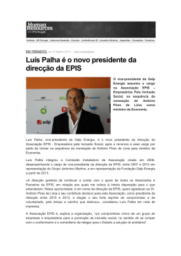 Luís Palha é o novo presidente da direcção da EPIS
