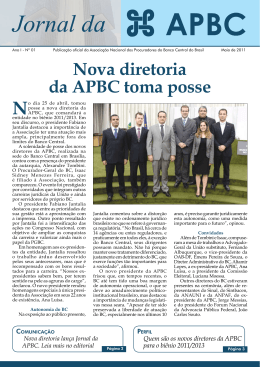 Jornal da APBC - edição nº 1 - Maio de 2011