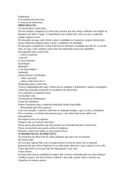 Prepara&ccedil;&atilde;o &hellip; O momento da entrevista&hellip; O sucesso na entrevista