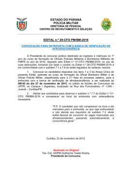 Edital n.&ordm; 29-CFO PM/BM - NC