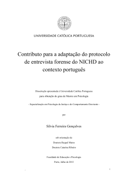 Contributo para a adaptação do protocolo de entrevista forense do