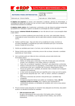 ROTEIRO PARA ENTREVISTAS