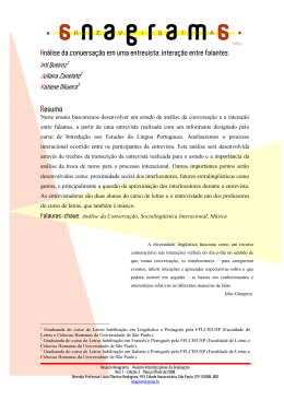An&aacute;lise da conversa&ccedil;&atilde;o em uma entrevista