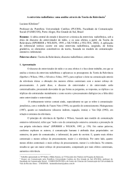 A entrevista radiof&ocirc;nica: uma an&aacute;lise atrav&eacute;s da Teoria