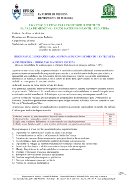 Orientações para as Provas