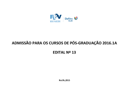 admiss&atilde;o para os cursos de p&oacute;s-gradua&ccedil;&atilde;o 2016.1a