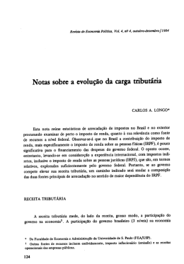 Notas sobre a evolução da carga tributária