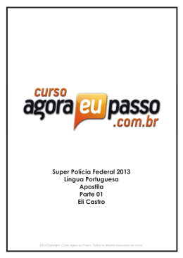 Super Polícia Federal 2013 Língua Portuguesa Apostila Parte 01 Eli