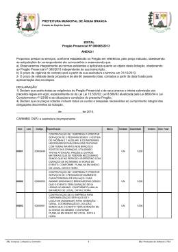 PREFEITURA MUNICIPAL DE &Aacute;GUIA BRANCA EDITAL Preg&atilde;o