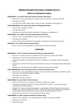 &oacute;rg&atilde;os sociais afvs para o tri&eacute;nio 2014/17 mesa da assembleia